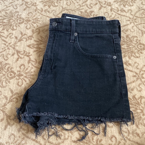 AG Washed Black Denim Shorts - Picture 3 of 6